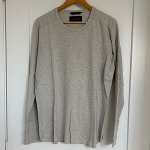 WINGS+HORNS Men’s Light Grey Long Sleeve Shirt, Size XL